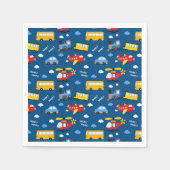 Cute Cartoon Vehicles Pattern Servet (Voorkant)