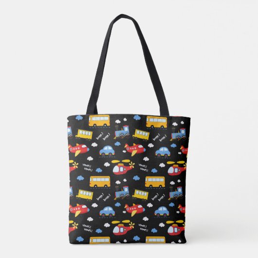 Cute Cartoon Vehicles Pattern  Tote Bag (Achterkant)