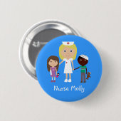 Cute Cartoon verpleegster & Children Button (Voorkant /achterkant)