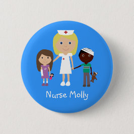 Cute Cartoon verpleegster & Children Button