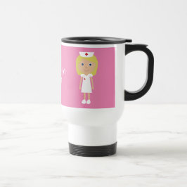 Cute Cartoon verpleegster, gepersonaliseerd Reisbeker