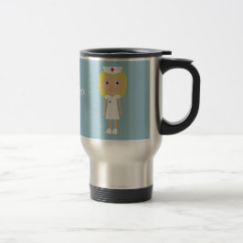 Cute Cartoon verpleegster, gepersonaliseerd Reisbeker