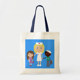 Cute Cartoon verpleegsters en Kinder  Tote Bag