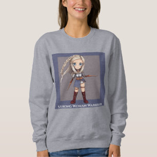 Cute Cartoon Viking Girl Warrior Trui