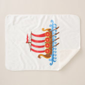 Cute Cartoon Viking Ship Sherpa Deken (Voorkant (horizontaal))