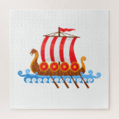 Cute Cartoon Viking Ship with Shields Illustration Legpuzzel (Verticaal)