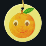 Cute Cartoon Vintage Orange Drawing Keramisch Ornament<br><div class="desc">A cartoon style orange with vintage effect applied to the image. Custom decorative ceramic ornaments.
Gift idea for adults and kids.</div>