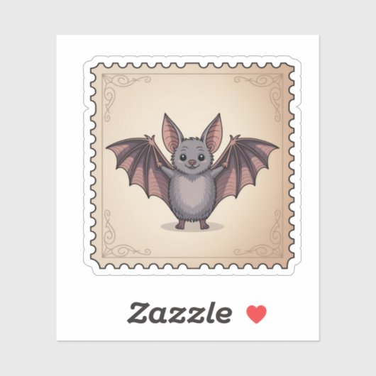 Cute Cartoon Vleermuis Halloween Postzegel Sticker (Vel)