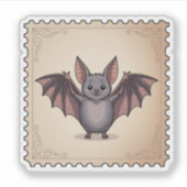 Cute Cartoon Vleermuis Halloween Postzegel Sticker (Voorkant)