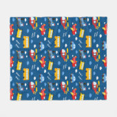 Cute Cartoon Voertuigen Patroon Fleece Deken (Voorkant (Horizontaal))