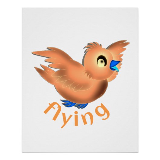 Cute Cartoon Vogel Poster (Voorkant)