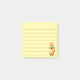 Cute Cartoon Vos Dier Lined 3x3 Post-it® Notes
