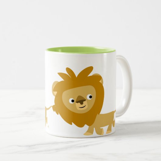 Cute Cartoon Walking Lion Mok (Voorkant rechts)