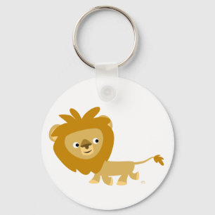 Cute Cartoon Walking Lion Sleutelhanger