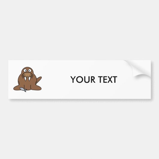 Cute Cartoon Walrus Bumpersticker (Voorkant)