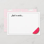Cute Cartoon Watermelon Custom Just a Note Notitiekaartje (Voorkant / Achterkant)