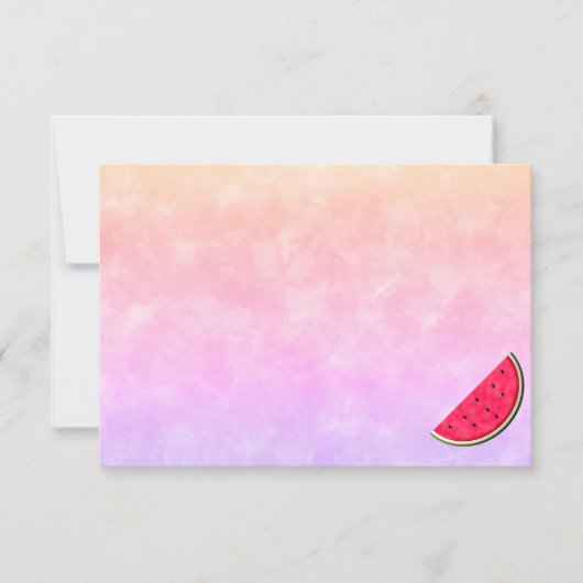 Cute Cartoon Watermelon Watercolor Custom Blank Notitiekaartje (Voorkant)