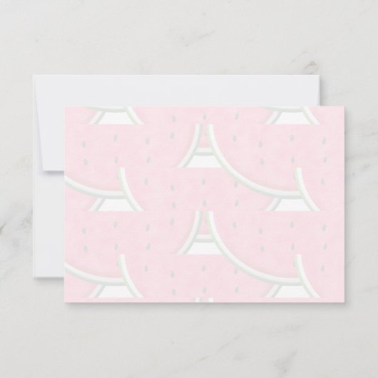 Cute Cartoon Watermelon Watercolor Custom Monogram Notitiekaartje (Achterkant)