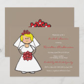 Cute Cartoon Wedding Bride Daisies Vrijgezellenfee Kaart (Voorkant / Achterkant)