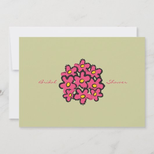 Cute Cartoon Wedding Bride Daisies Vrijgezellenfee Kaart (Achterkant)