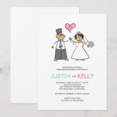 Cute Cartoon Wedding Couple DInner Rehearsal Party Kaart (Voorkant / Achterkant)