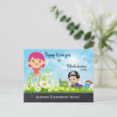 Cute Cartoon Welkom terug naar het Briefkaart van  (Staand voorkant)