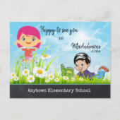 Cute Cartoon Welkom terug naar het Briefkaart van  (Voorkant)