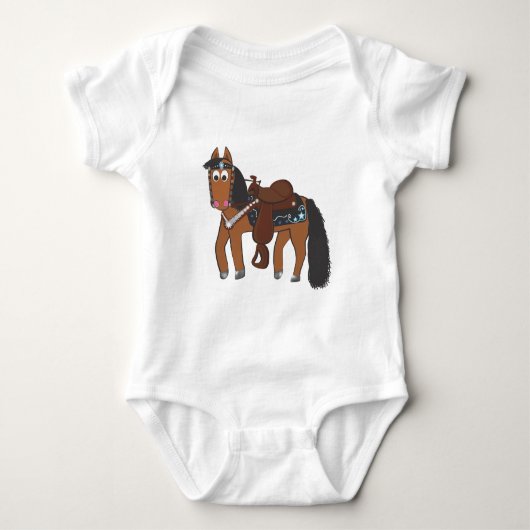 Cute Cartoon Western paard Romper (Voorkant)