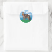 Cute Cartoon Western paard Ronde Sticker (Tas)