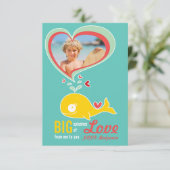 Cute Cartoon Whale Classroom Foto Valentijn Kaart (Staand voorkant)