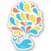 Cute Cartoon Whale Colorful Sticker (Voorkant)