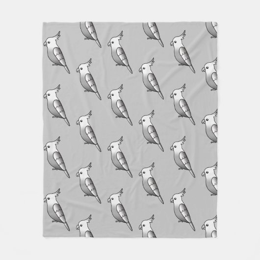Cute Cartoon Whiteface Cockatiel Birds Pattern Fleece Deken (Voorkant)