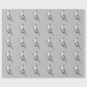 Cute Cartoon Whiteface Cockatiel Parrot Birds Cadeaupapier (Vlak)