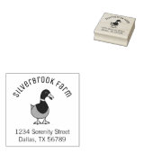Cute Cartoon Wilde Eend Boerderij Arch Adres Rubberstempel (Gestempeld)