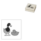 Cute Cartoon Wilde Eenden Paar Rubberstempel (Gestempeld)