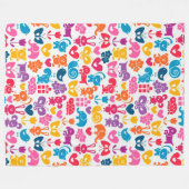 Cute Cartoon Wildlife Print Fleece Deken (Voorkant (Horizontaal))