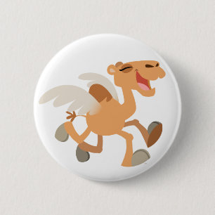 Cute Cartoon Winged-Camel Button Badge