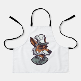 Cute Cartoon Wolf Chef Schattig Dier Grafisch Schort