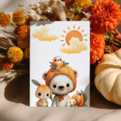 Cute Cartoon Woodland Animals Fall Kids' Birthday Kaart