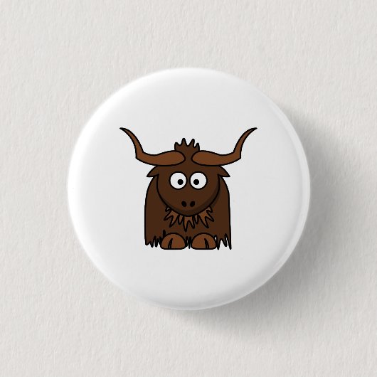 Cute Cartoon Yak Ronde Button 3,2 Cm (Voorkant)