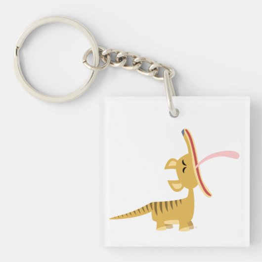 Cute Cartoon Yawning Thylacine Acrylnet Magnet Sleutelhanger (Voorkant)