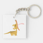 Cute Cartoon Yawning Thylacine Acrylnet Magnet Sleutelhanger (Achterkant)