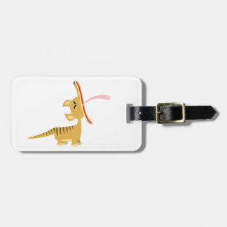 Cute Cartoon Yawning Thylacine Bagagelabel