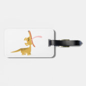 Cute Cartoon Yawning Thylacine Bagagelabel (Achterkant horizontaal)