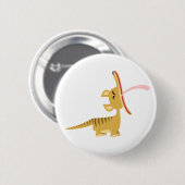 Cute Cartoon Yawning Thylacine Button Badge (Voorkant /achterkant)