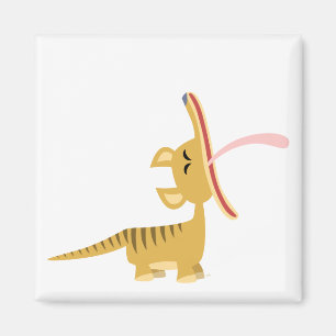Cute Cartoon Yawning Thylacine Magnet