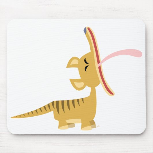 Cute Cartoon Yawning Thylacine Mousepad Muismat (Voorkant)