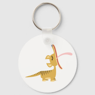Cute Cartoon Yawning Thylacine Sleutelhanger