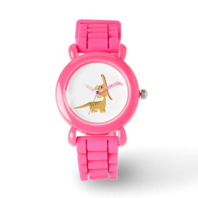 Cute Cartoon Yawning Thylacine Watch Horloge (Voorkant)