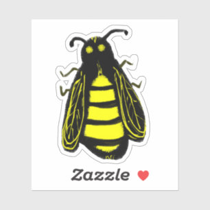 Cute Cartoon Yellow and Black Honey Bee Sticker